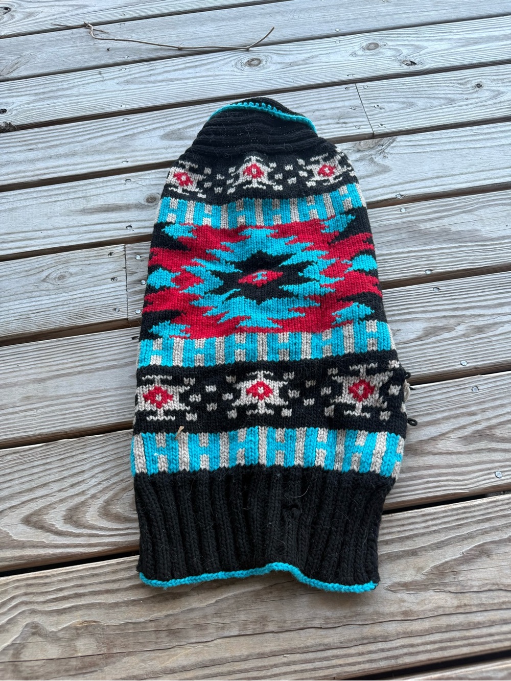 Black Multicolor Aztec Knit Women's Sweater